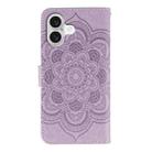 For iPhone 17 Sun Mandala Embossing Leather Phone Case(Purple) - 3
