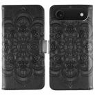 For iPhone 17 Air Sun Mandala Embossing Leather Phone Case(Black) - 1