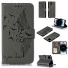 For iPhone 15 Pro Feather Pattern Litchi Texture Leather Phone Case(Gray) - 1