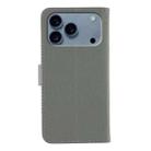For iPhone 17 Pro Max Feather Pattern Litchi Texture Leather Phone Case(Gray) - 3