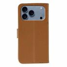 For iPhone 17 Pro Max Feather Pattern Litchi Texture Leather Phone Case(Brown) - 3