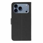 For iPhone 17 Pro Feather Pattern Litchi Texture Leather Phone Case(Black) - 3