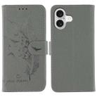For iPhone 17 Feather Pattern Litchi Texture Leather Phone Case(Gray) - 1
