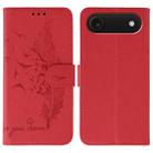 For iPhone 17 Air Feather Pattern Litchi Texture Leather Phone Case(Red) - 1