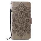 For iPhone 16 Mandala Embossing Pattern Horizontal Flip Leather Phone Case(Gray) - 2