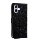 For iPhone 16 Mandala Embossing Pattern Horizontal Flip Leather Phone Case(Black) - 3