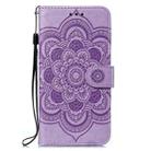 For iPhone 16 Plus Mandala Embossing Pattern Horizontal Flip Leather Phone Case(Purple) - 2