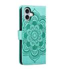 For iPhone 16 Plus Mandala Embossing Pattern Horizontal Flip Leather Phone Case(Green) - 3