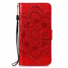 For iPhone 16 Plus Mandala Embossing Pattern Horizontal Flip Leather Phone Case(Red) - 2