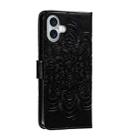 For iPhone 16 Plus Mandala Embossing Pattern Horizontal Flip Leather Phone Case(Black) - 3