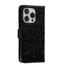 For iPhone 16 Pro Mandala Embossing Pattern Horizontal Flip Leather Phone Case(Black) - 3