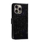 For iPhone 16 Pro Max Mandala Embossing Pattern Horizontal Flip Leather Phone Case(Black) - 3