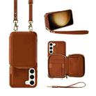 For Samsung Galaxy S23 5G Multifunctional Zipper Wallet RFID Phone Leather Case(Brown) - 1