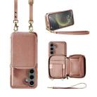 For Samsung Galaxy S24+ 5G Multifunctional Zipper Wallet RFID Phone Leather Case(Rose Gold) - 1