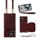 For Samsung Galaxy S24 Ultra 5G Multifunctional Zipper Wallet RFID Phone Leather Case(Wine Red) - 1