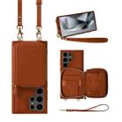 For Samsung Galaxy S24 Ultra 5G Multifunctional Zipper Wallet RFID Phone Leather Case(Brown) - 1