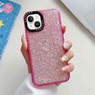 For iPhone 15 Plus Glitter Epoxy Shockproof Phone Case(Pink) - 1