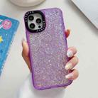 For iPhone 15 Pro Glitter Epoxy Shockproof Phone Case(Purple) - 1