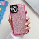 For iPhone 15 Pro Glitter Epoxy Shockproof Phone Case(Pink) - 1