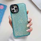 For iPhone 15 Pro Max Glitter Epoxy Shockproof Phone Case(Blue) - 1