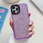 For iPhone 14 Pro Max Glitter Epoxy Shockproof Phone Case(Purple) - 1