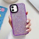 For iPhone 12 / 12 Pro Glitter Epoxy Shockproof Phone Case(Purple) - 1