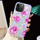 For iPhone 15 Pro Max Electroplated Color Film TPU + PC Phone Case(Red Rose) - 1