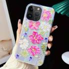 For iPhone 15 Pro Electroplated Color Film TPU + PC Phone Case(Red Flowers) - 1