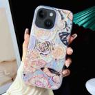 For iPhone 15 Electroplated Color Film TPU + PC Phone Case(Black Gold Flowers) - 1