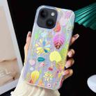 For iPhone 14 Plus Electroplated Color Film TPU + PC Phone Case(Gold Leaves) - 1