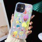 For iPhone 12 Electroplated Color Film TPU + PC Phone Case(Gold Leaves) - 1