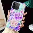 For iPhone 12 Pro Max Electroplated Color Film TPU + PC Phone Case(Purple Flowers) - 1