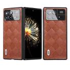 For Xiaomi Mix Fold 3 ABEEL Weave Plaid PU Phone Case(Brown) - 1
