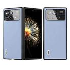 For Xiaomi Mix Fold 3 ABEEL Genuine Leather Wave Black Edge Phone Case(Blue) - 1