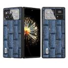 For Xiaomi Mix Fold 3 ABEEL Genuine Leather Mahjong Pattern Black Edge Phone Case(Blue) - 1