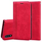 For Samsung Galaxy A01 Frosted Business Magnetic Horizontal Flip PU Leather Case with Holder & Card Slot & Lanyard(Red) - 1