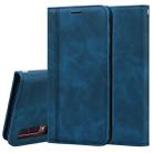 For Samsung Galaxy A7 (2018) Frosted Business Magnetic Horizontal Flip PU Leather Case with Holder & Card Slot & Lanyard(Blue) - 1