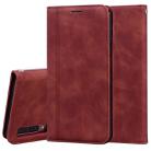 For Samsung Galaxy A7 (2018) Frosted Business Magnetic Horizontal Flip PU Leather Case with Holder & Card Slot & Lanyard(Brown) - 1