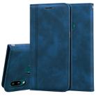 For Samsung Galaxy A10s Frosted Business Magnetic Horizontal Flip PU Leather Case with Holder & Card Slot & Lanyard(Blue) - 1