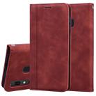 For Samsung Galaxy A30/A20 Frosted Business Magnetic Horizontal Flip PU Leather Case with Holder & Card Slot & Lanyard(Brown) - 1