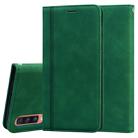 For Samsung Galaxy A70 Frosted Business Magnetic Horizontal Flip PU Leather Case with Holder & Card Slot & Lanyard(Green) - 1