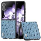 For Xiaomi Mix Flip ABEEL Genuine Leather Ostrich Texture Phone Case(Blue) - 1