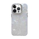 For iPhone 15 Pro Max Gradient Shell Texture TPU + Acrylic IMD Phone Case(Silver) - 1
