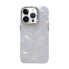 For iPhone 15 Pro Gradient Shell Texture TPU + Acrylic IMD Phone Case(Silver) - 1