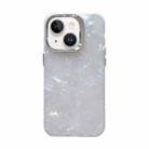 For iPhone 15 Gradient Shell Texture TPU + Acrylic IMD Phone Case(Silver) - 1