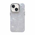 For iPhone 13 Gradient Shell Texture TPU + Acrylic IMD Phone Case(Silver) - 1