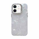 For iPhone 12 Gradient Shell Texture TPU + Acrylic IMD Phone Case(Silver) - 1