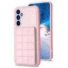 For Samsung Galaxy A34 Grid Card Slot Holder Phone Case(Pink) - 1