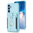 For Samsung Galaxy A54 5G BF27 Metal Ring Card Bag Holder Phone Case(Blue) - 1