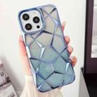 For iPhone 14 Plus Gradient Glitter Water Cube Electroplating TPU Phone Case(Blue) - 1